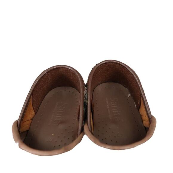 Sanita Shoes Womens 37 Clog Slip On Danish Woven Textile Brown Teal Comfort Walk - Picture 15 of 16